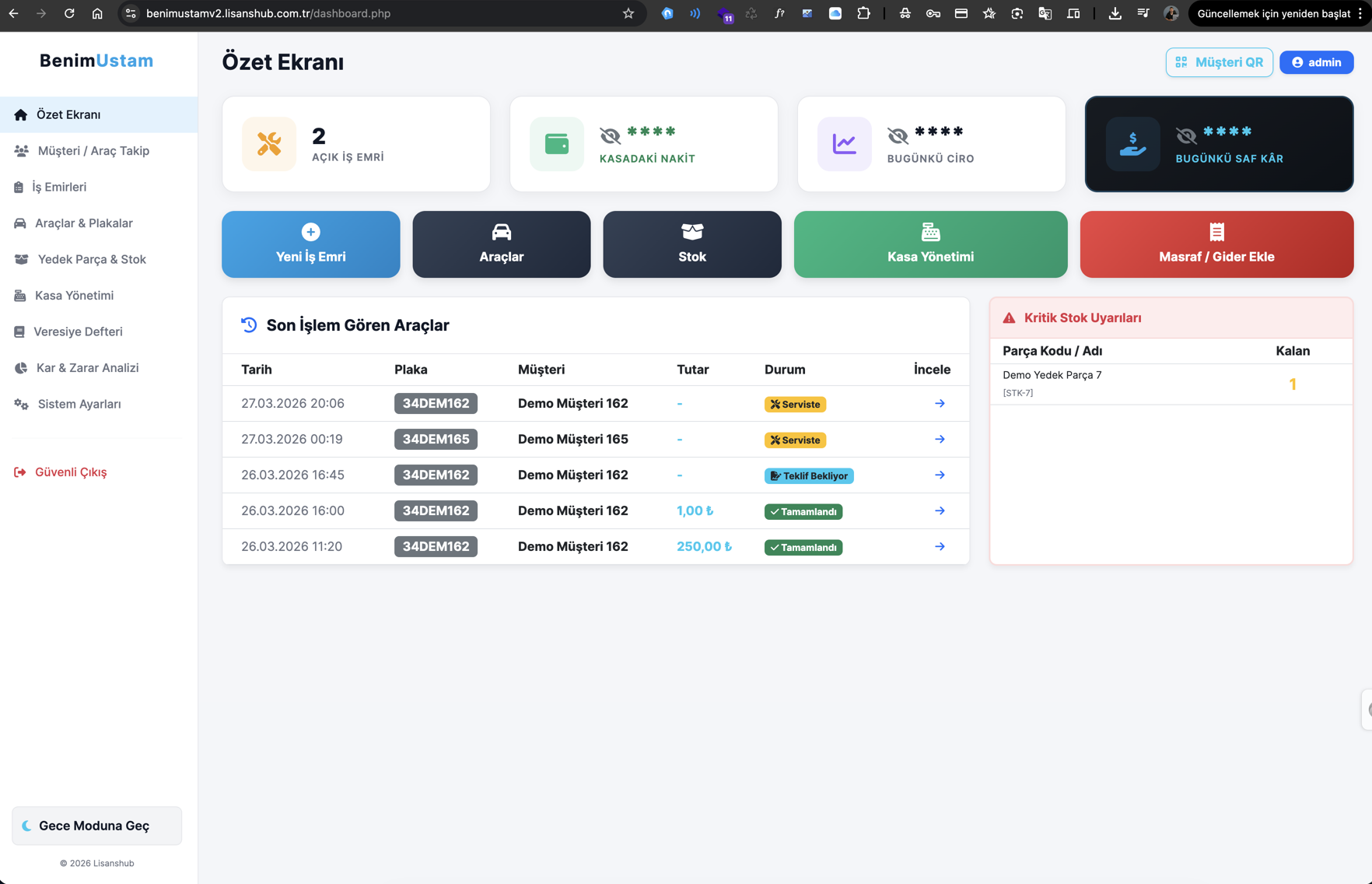 Benim Ustam V2 - Profesyonel Servis ve Müşteri Yönetimi